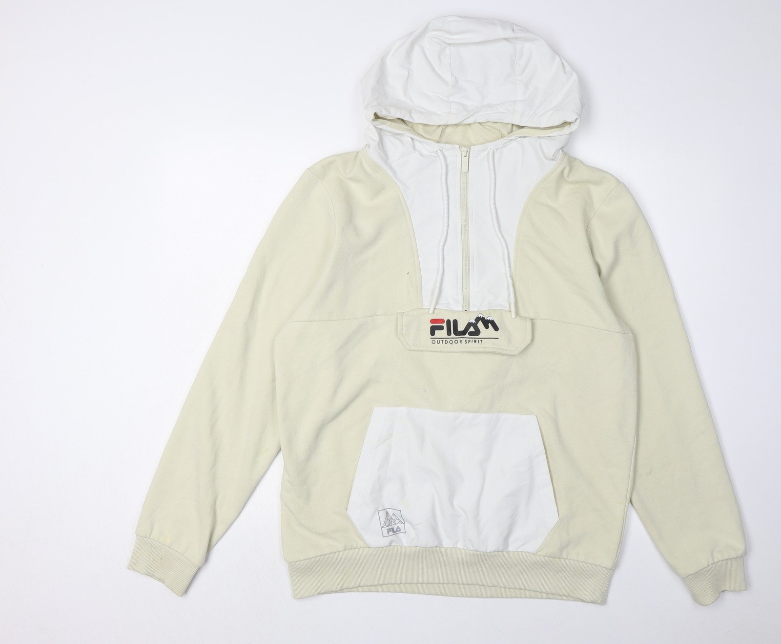 Fila Felpa Uomo Beige con Cappuccio S Logo Outdoor