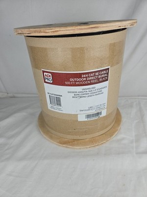 ADI PRO CAT5 24/4 Outdoor Direct Burial Cable, 500ft Wood Reel Blk 0E-CAT5DB5BK