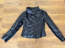 Rick Owens Women's Black Biker Jacket with Zipper Accents, Removable Collar