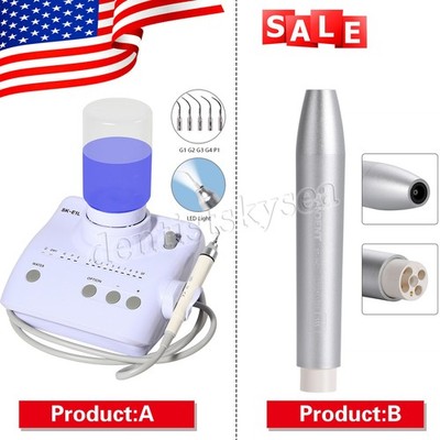 Dental Ultrasonic Piezo Scaler 2*Bottles Fit EMS Woodpecker /Metal LED Handpiece