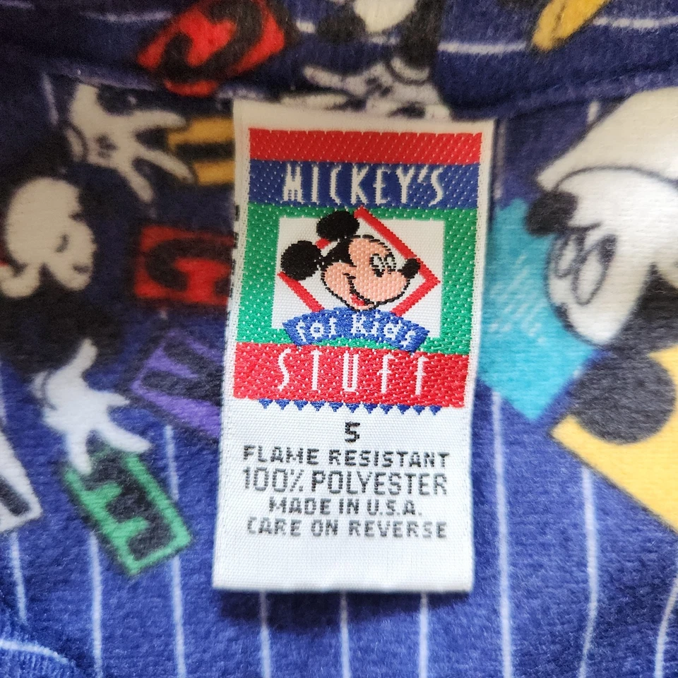 Pijama de Franela Disney De Colección Azul Juvenil Niño Talla 5 Años 90 Mickey Mouse Manga Larga Foto 4 de 4