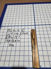Black and White Ebony  Wood turning  blank  1 1/4" x 1 1/4" x 10   " EBW177