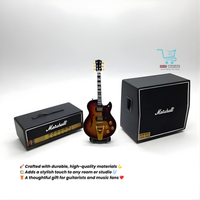 Miniature Guitar Elvis Presley Style with Amplifier 1:12 Display Set