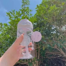 Starbucks Contigo 15oz Travel Cup – Valentine's Purple Orchid Straw Design