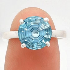 Fancy Cut Premium Sky Blue Topaz 925 Sterling Silver Ring s.9 Jewelry R-1019
