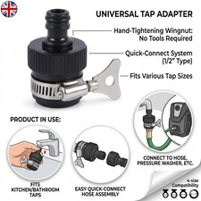 Universal Tap Connector To Garden Hose Pipe Mixer Kitchen Bath Tap Adapter