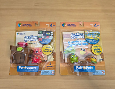 Learning Resources Coding Critters Pair-a-Pets Pet Poppers Set New LER 3092 3096