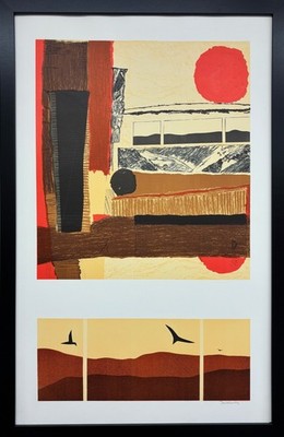 Walmsley  ''Silent Migration'' Signed Abstract Art Mid Century Birds FRAMED NEW
