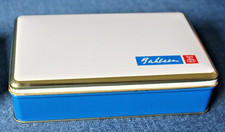 Klein Blechdose 15cm Bahlsen TET Blau Wei&szlig; Dose Keksdose 15cm