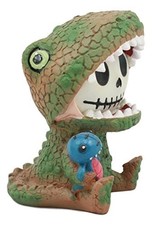 3" T-Rex Dinosaur Furrybones Figurine - Collectible Skeleton Toy with Blue Dino