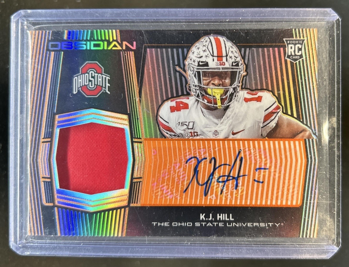 KJ Hill Panini Obsidian Draft Picks #21 Electric Etch Orange