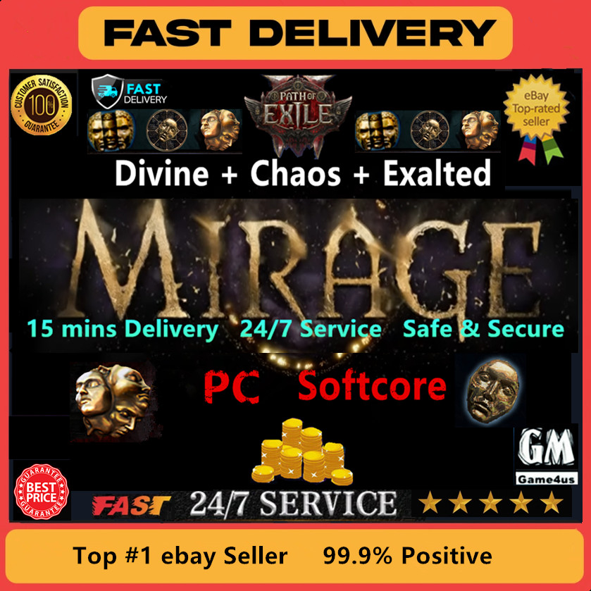 Path Of Exile Mirage Softcore Currency✨POE 1 Divine Chaos Orb👍Fast Virtual Item