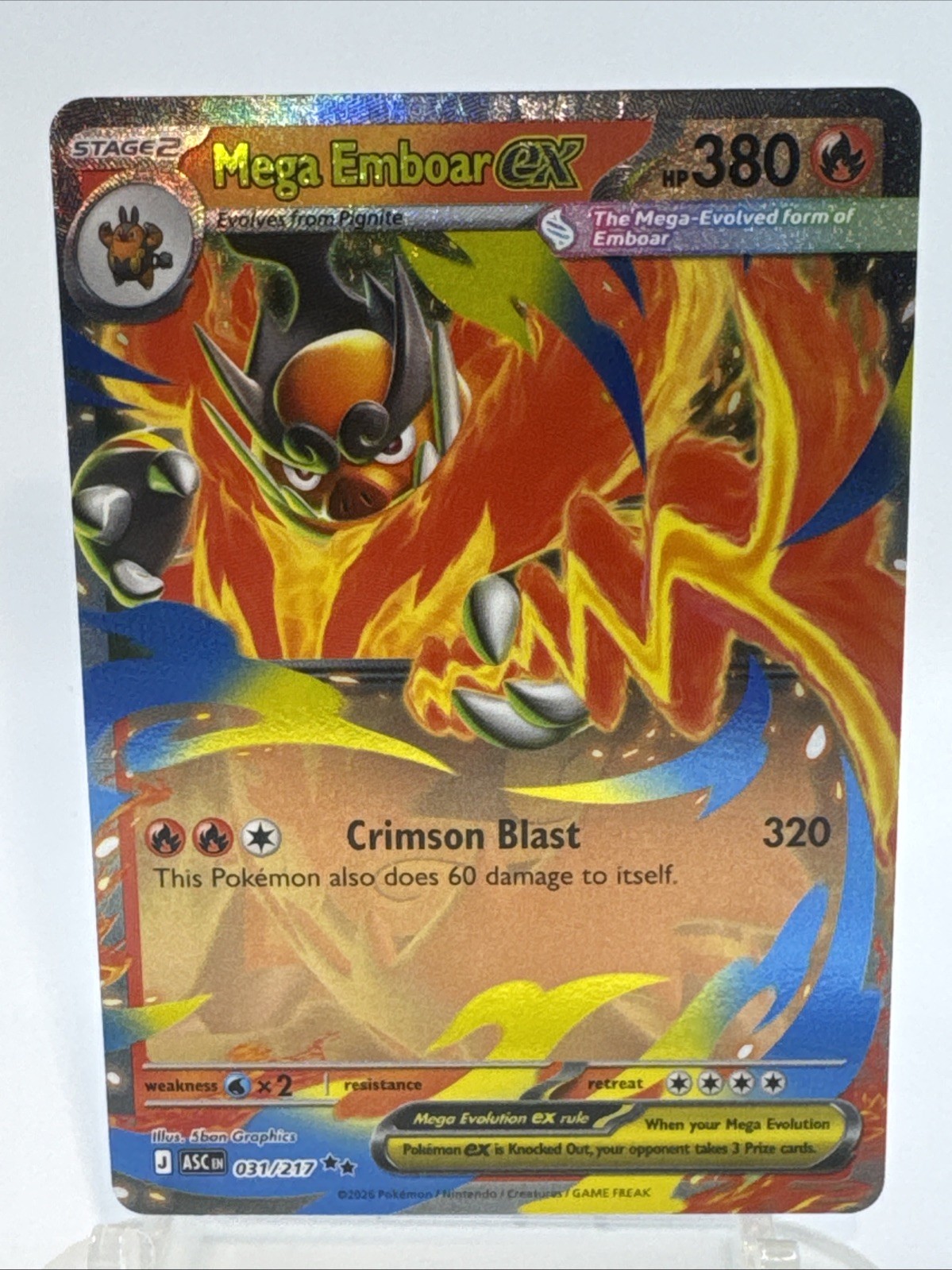 2026 Mega Evolutions Ascended Heroes Mega Embor ex 31/217 Holo