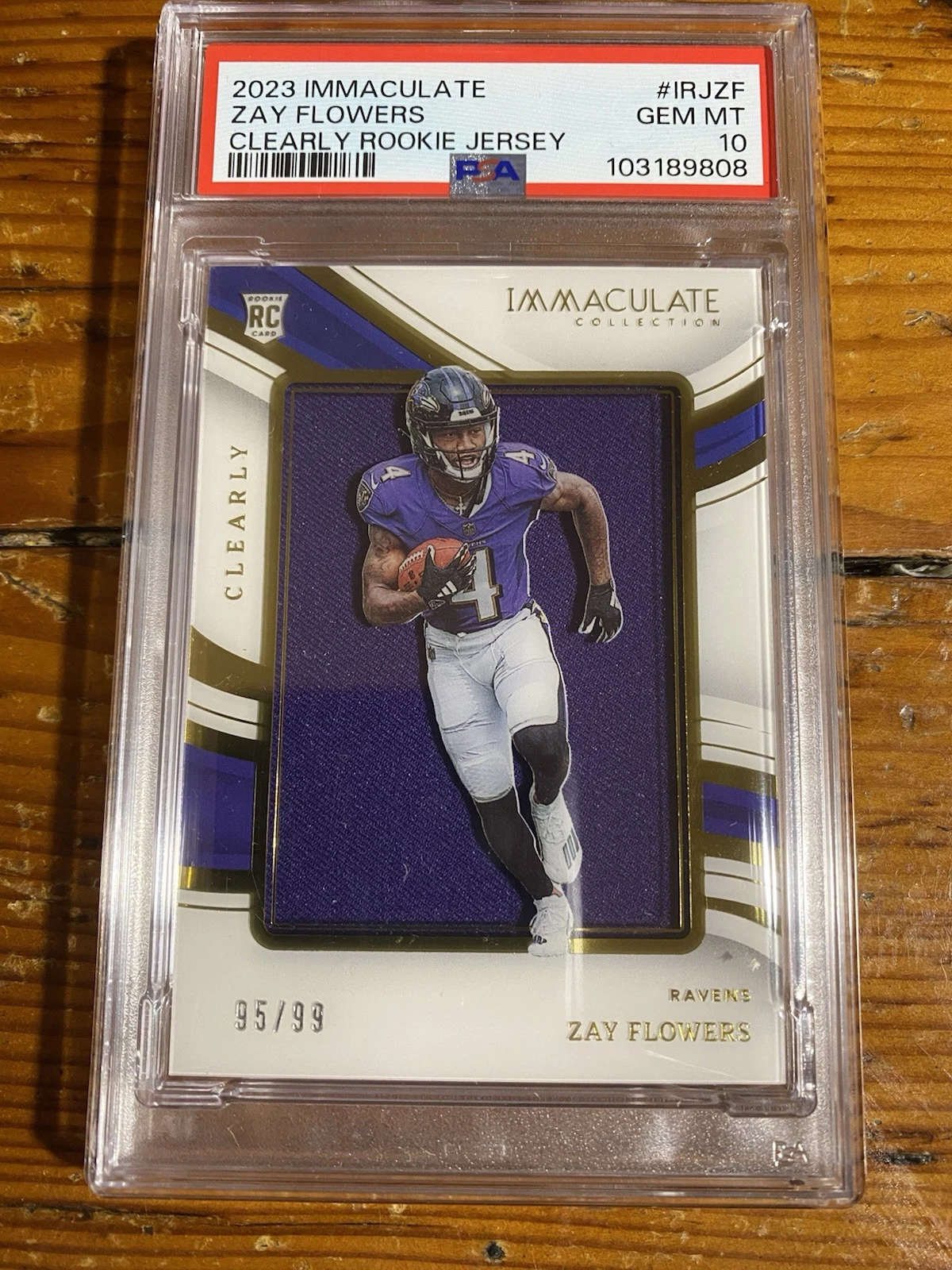 Zay Flowers Panini Immaculate Collection Clearly Immaculate Rookie Jerseys #IRJZF Base