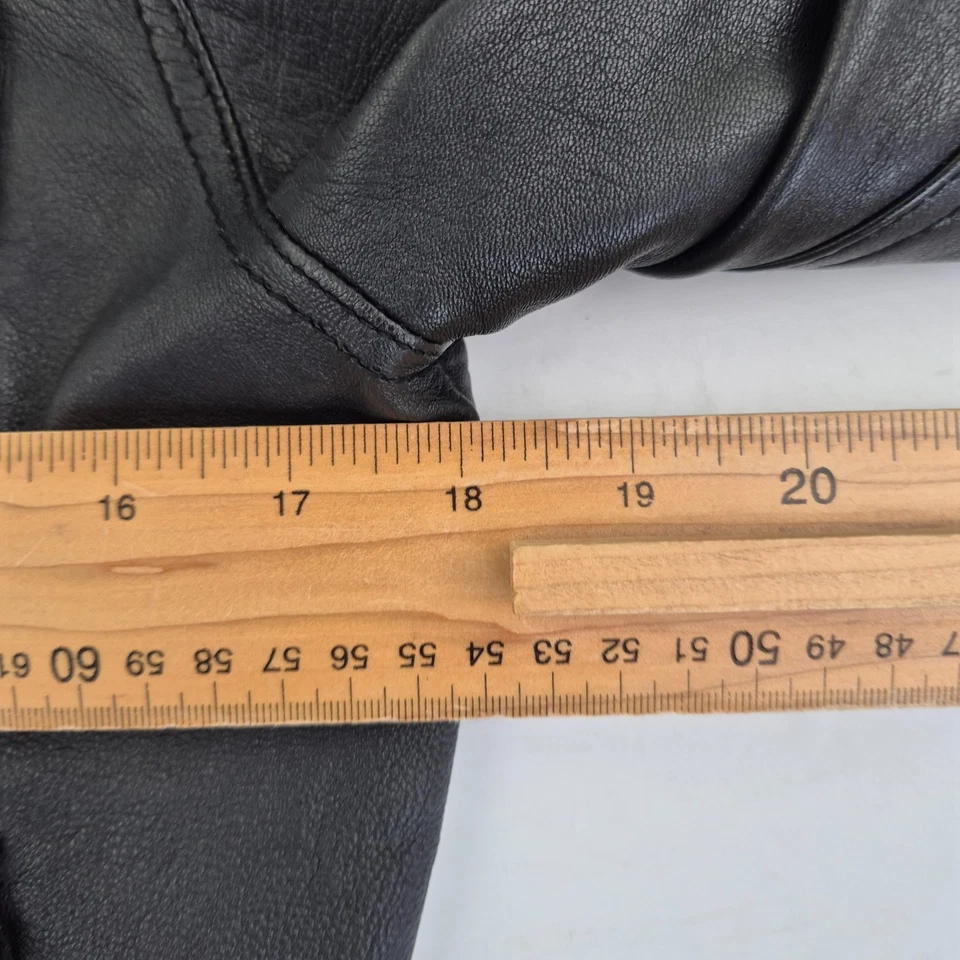 Chaqueta de cuero AVIATRIX pequeña negra con bolsillos para hombre - Imagen 3 de 4