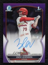 2023 Bowman Draft Chrome Prospect Purple Refractor 84/250 Zach Levenson Auto 5x8