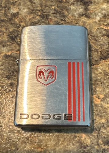 ZIPPO DODGE RAM STRIPE LIGHTER 2003 BRUSHED STEEL CHROME RARE!