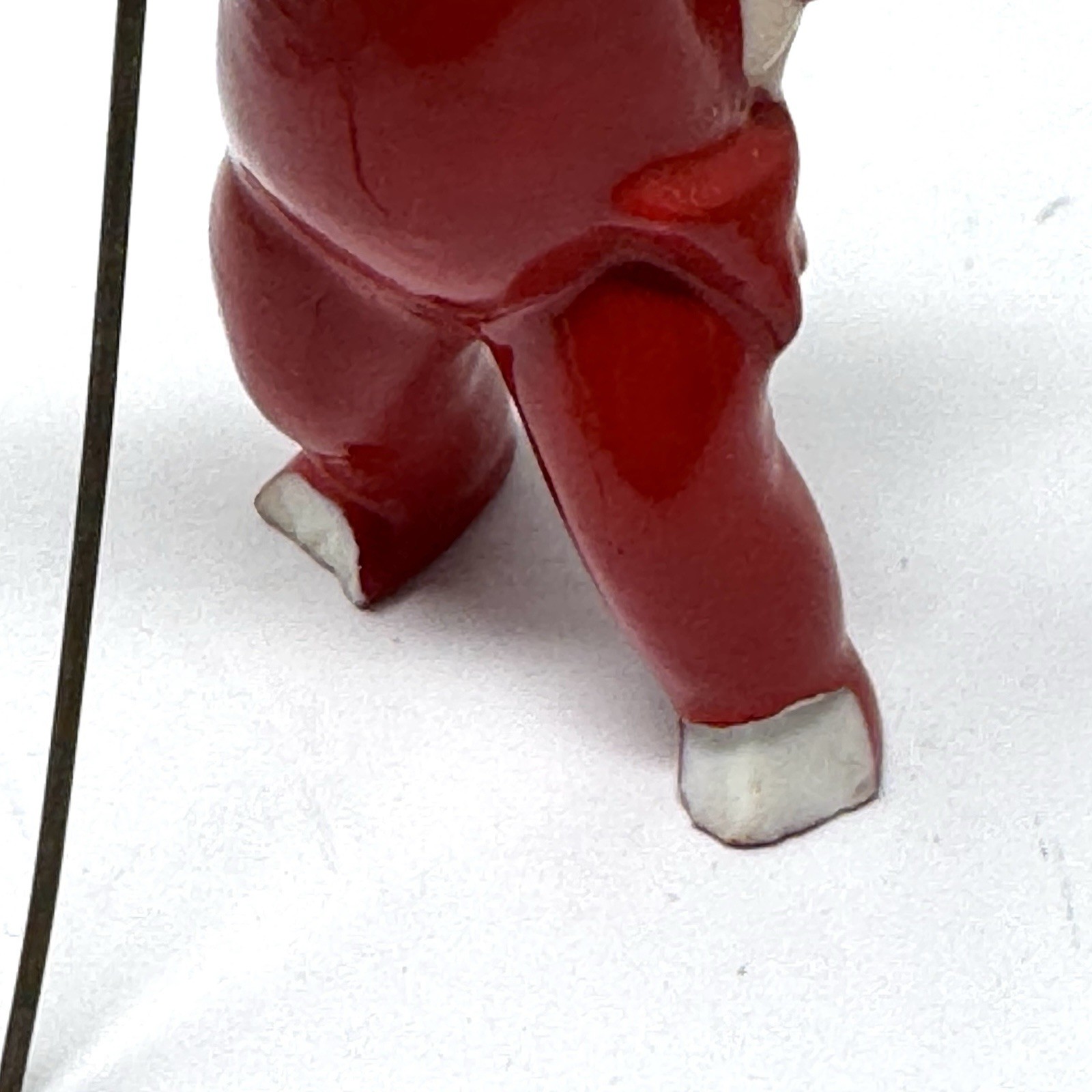 Set of 2 Vintage Japan Pixie Elves Red Devil Pitchfork Ceramic Mini Figurines