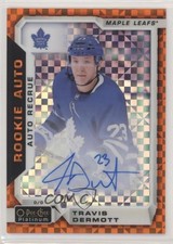 2018-19 O-Pee-Chee Platinum Orange Checkers 11/15 Travis Dermott #R-TD Auto r7d