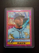 2025 Topps Heritage - Richie Palacios #185 Chrome Pink Sparkle Refractor