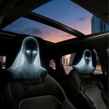 2PCS Glowing Eyes Car Seat Headrest Covers Car Interior Decor