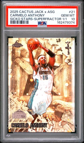 Carmelo Anthony 2025 Topps Cactus Jack ASG SuperFractor Sicko Stars 1/1 PSA 10