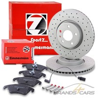 Zimmermann SPORT-BREMSSCHEIBEN+BREMSBELÄGE+WK Vorne FÜR Audi A6 4G C7 10-