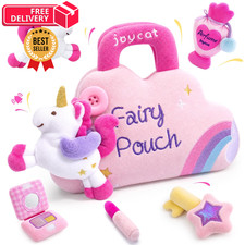 JoyCat My First Purse Toddler Toy, 5PCS Unicorn 8.86 inches, Pink