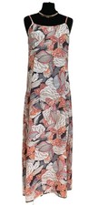 QED London Grey/peach Maxi Dress Size 12