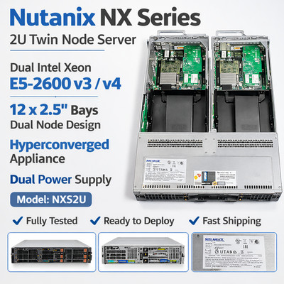 Nutanix NX Series 2U Twin Node Server 12x2.5'' Bays Dual Xeon E5-2600 v3/v4