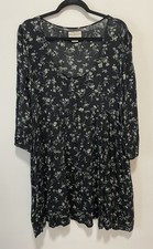 Denim & Supply Ralph Lauren Women’s Babydoll Dress Tunic Size XL Black Rodeo
