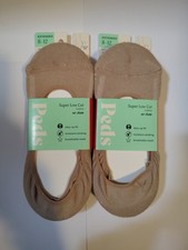 2 Pack Peds Extended 8-12 Women's Super Low Cut Cushion Gel Grip No Show Socks