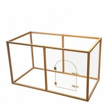 Dog Enclosure with Transparent Walls Safe Pet Pen with Wooden Frame