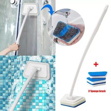 3pc Bathroom Long Handle Brush Wall Floor Scrub Bath Shower Tile Cleaning Tool