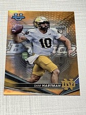 2022-23 Bowman's Best University Orange 06/25 Refractor Sam Hartman RC #92 ND