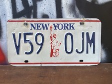 1980s New York License Plate Vintage Statue Of Liberty Tag Garage Shop Decor