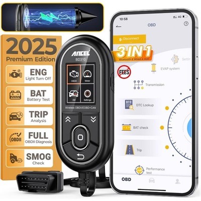 BD310 OBD2 Scanner & Engine Code Reader - Advanced Battery Test Trip Analysis