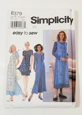 1999 SIMPLICITY Sewing Pattern 8379 Misses DR...