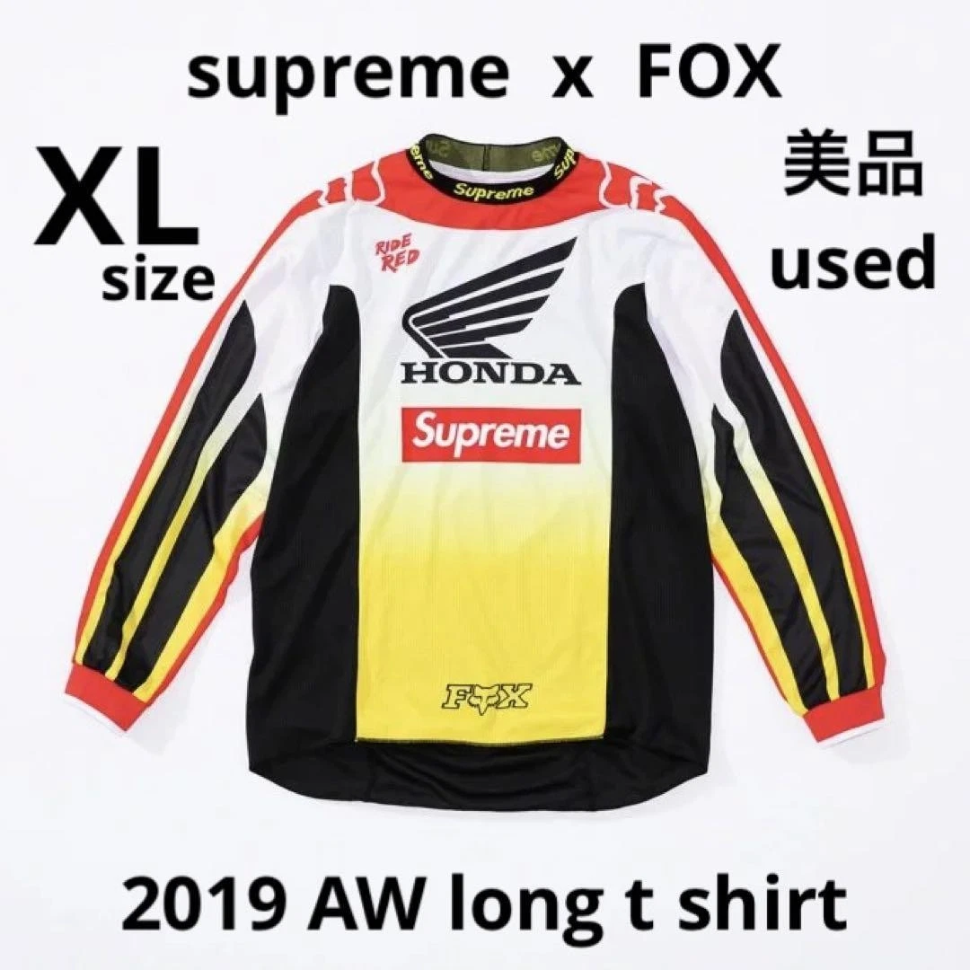 Supreme Homme XL Renard Long T Coupe Et Couture 2019Aw Honda Iconic Streetwear Rare Occasion