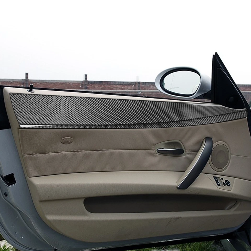 Cubierta de panel de puerta interior de fibra de carbono real 4 piezas para BMW Z4 E85 2003-2008. Foto 4 de 4