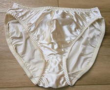 Rare Vintage Victoria's Secret Ivory Second Skin Satin Miracle Brief Panties L