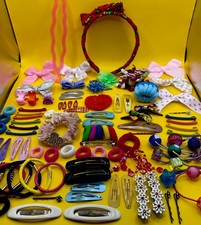 HUGE LOT Girls Kids Young Hair Accessories Over 50 Mixed Colorful Pieces