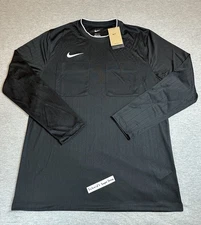 Nike Dri-FIT Soccer Referee Jersey L/S Shirt Black Slim Fit DH8027-010 Men’s S