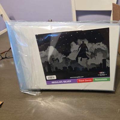 50 - BCW  Silver Thick Resealable 2MIL Poly Comic Book Bags & Backing Boards
