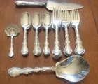 Lot of 33 Gorham Strasbourg Pattern Sterling Silver Spoons Forks Pie No Mono