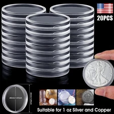20× Silver Dollar Coin Holder 40 mm Silver Bar Capsule Holders Coin Collection