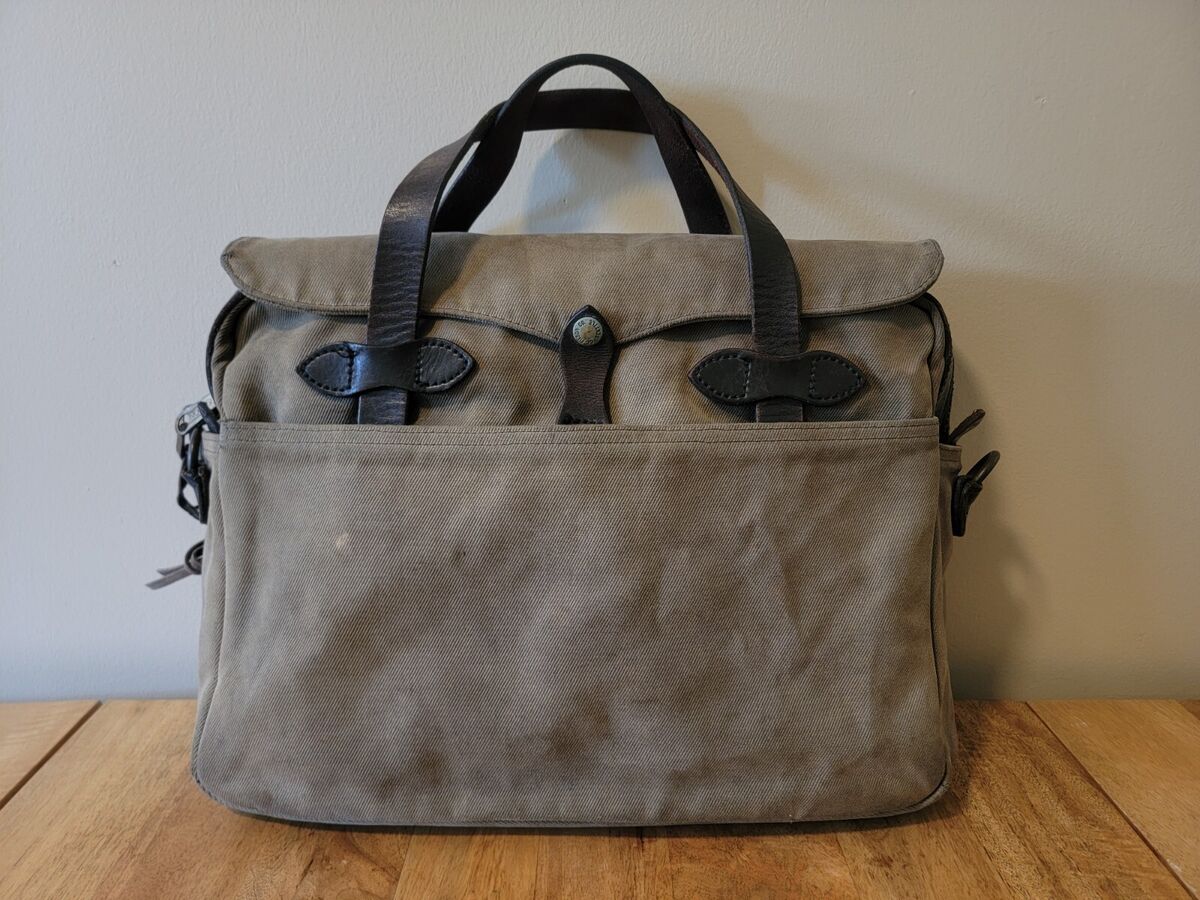 Filson Rugged Twill Original Briefcase | Otter Green | Made Filson Rugged Twill Original Briefcase | Otter Green | Made