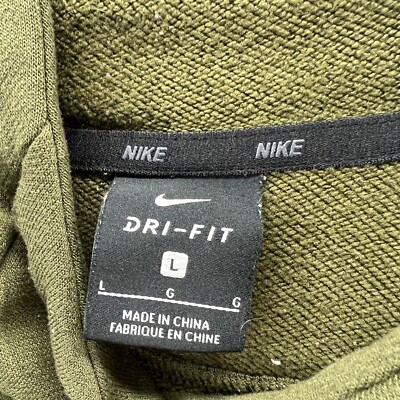 Nike Dri-Fit Pullover Mock Neck Training Hoodie Green Mens Size