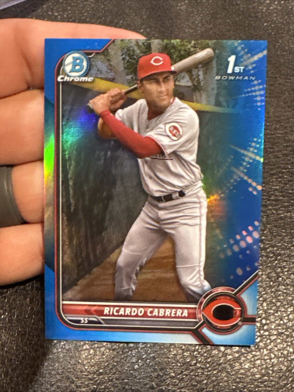 2022 Bowman Chrome RICARDO CABRERA 1st TRUE BLUE REFRACTOR #BCP-158 Reds SP /150