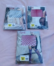 H.  .T. Fishnet Pantyhose Red Black 5- 5  10 90-175 Lbs New In Package